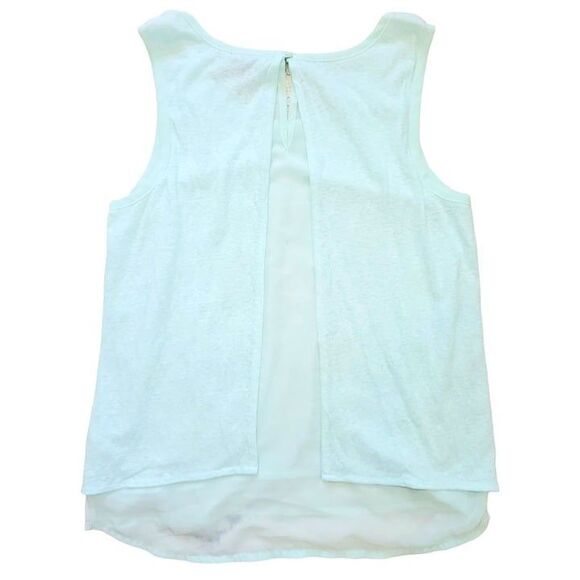 Womens L Gap Lightweight Spring-Ready Sleeveless Mint Green Keyhole Button Back - Picture 7 of 9